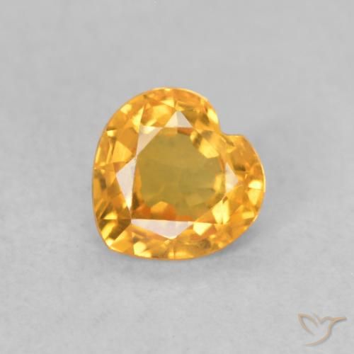 Saphir Orange-or naturelle Cœur, 0.40 ct, VVS-VS