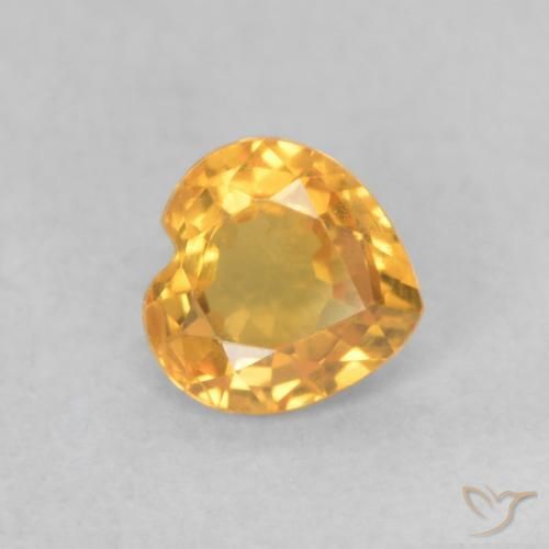 Saphir Orange-or naturelle Cœur, 0.40 ct, VVS-VS