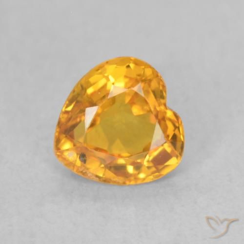 Saphir Doré-orange foncé naturelle Cœur, 0.51 ct, VVS-VS