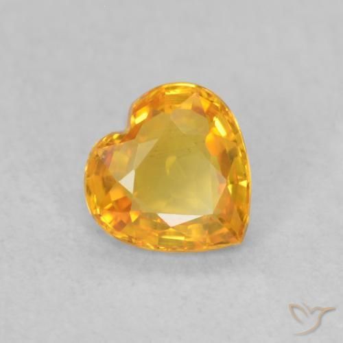 Saphir Orange-or naturelle Cœur, 0.40 ct, VVS-VS