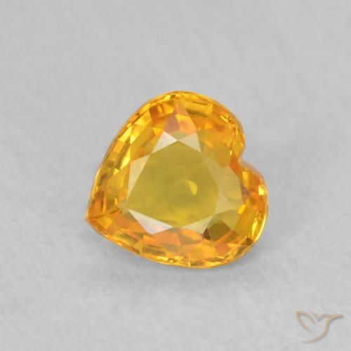 Saphir Orange-or naturelle Cœur, 0.40 ct, VVS-VS