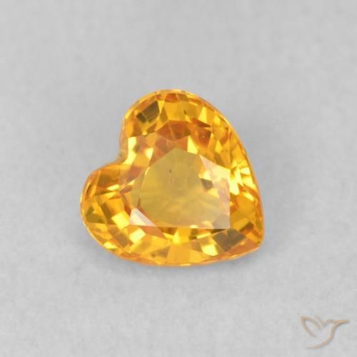 Saphir Orange-or naturelle Cœur, 0.48 ct, VS