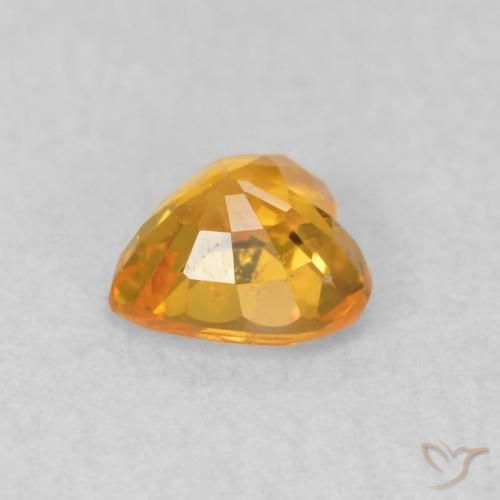 Saphir Orange-or naturelle Cœur, 0.48 ct, VS