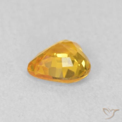 Saphir Orange Doré naturelle Cœur, 0.43 ct, VS