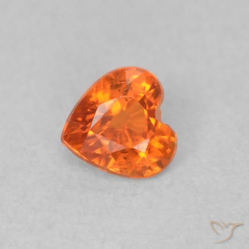 Saphir Ambre orange naturelle Cœur, 0.36 ct, VS