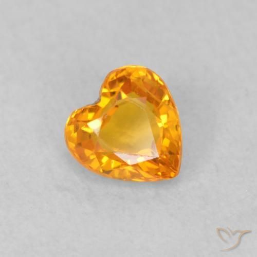 Saphir Abricot orange naturelle Cœur, 0.35 ct, VS