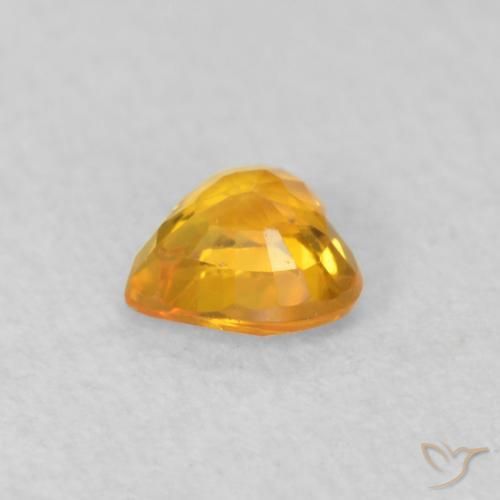 Saphir Abricot orange naturelle Cœur, 0.35 ct, VS