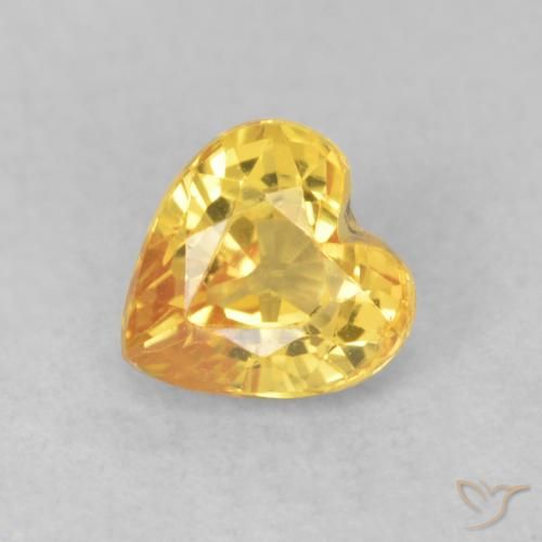 0.62ct Naturel Doré Saphir, Cœur, VS, Photo A