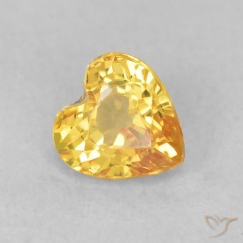 Saphir Doré naturelle Cœur, 0.62 ct, VS
