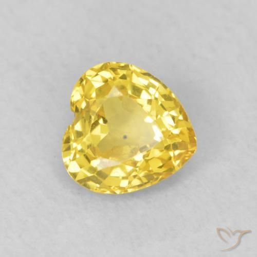 Saphir Jaune moyen naturelle Cœur, 0.48 ct, VS