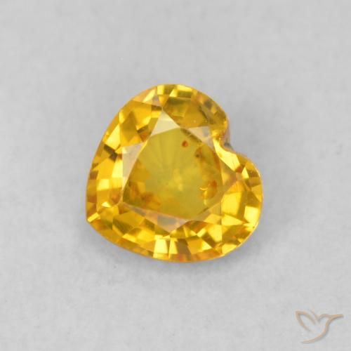 Saphir Doré naturelle Cœur, 0.41 ct, VS