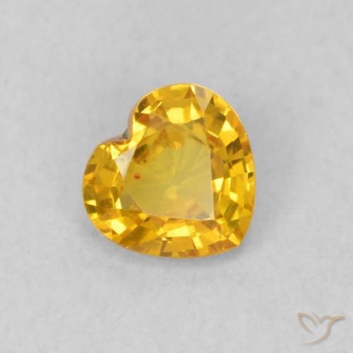 Saphir Doré naturelle Cœur, 0.41 ct, VS