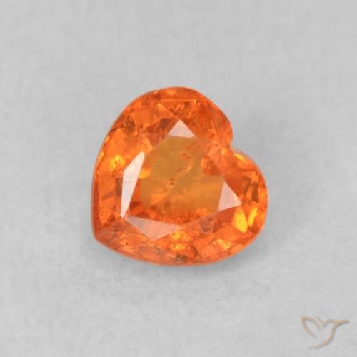 0.48ct Naturel Orange feu Saphir, Cœur, VS