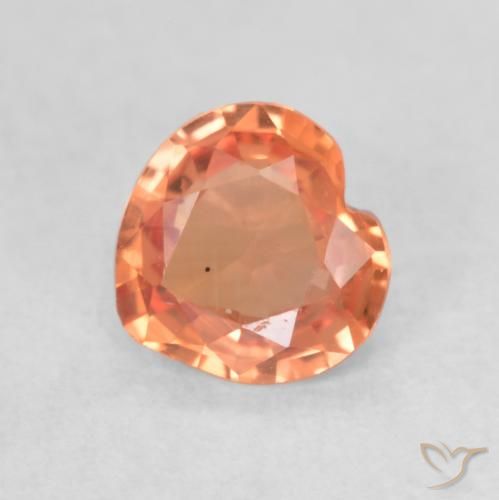 0.41ct Naturel Rouge orange vif Saphir, Cœur, VVS