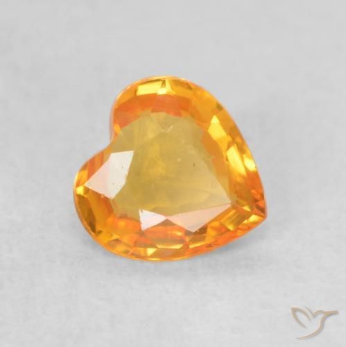 Saphir Or naturelle Cœur, 0.41 ct, VVS-VS