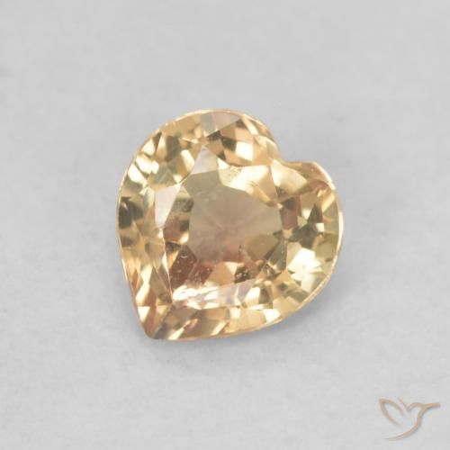 Saphir Doré naturelle Cœur, 0.39 ct, VVS-VS