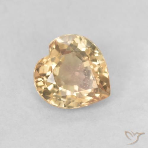 Saphir Doré naturelle Cœur, 0.39 ct, VVS-VS