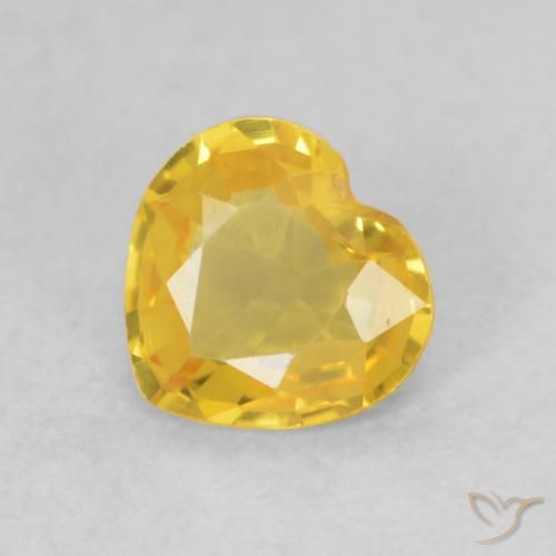 0.39ct Naturel Orange doré Saphir, Cœur, VVS-VS