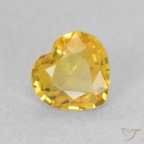 Saphir Orange doré naturelle Cœur, 0.39 ct, VVS-VS