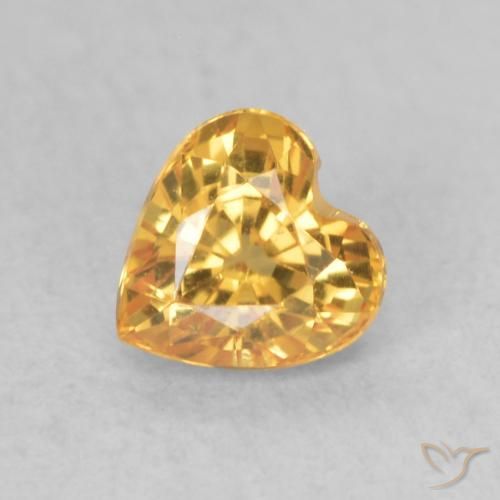0.53ct Naturel Orange-or Saphir, Cœur, VVS-VS, Photo A