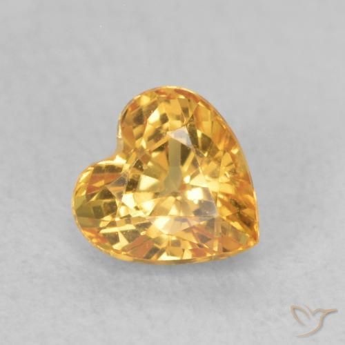 Saphir Orange-or naturelle Cœur, 0.53 ct, VVS-VS