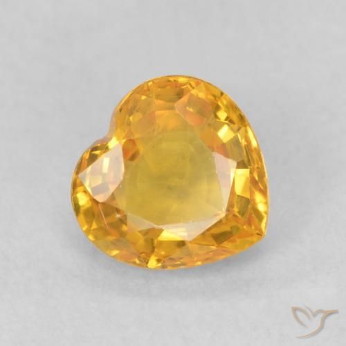 Saphir Doré moyen naturelle Cœur, 0.45 ct, VS