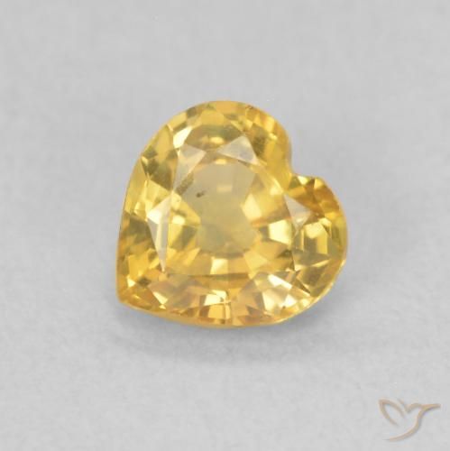 0.39ct Naturel Doré Saphir, Cœur, VS