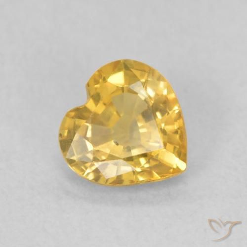 Saphir Doré naturelle Cœur, 0.39 ct, VS