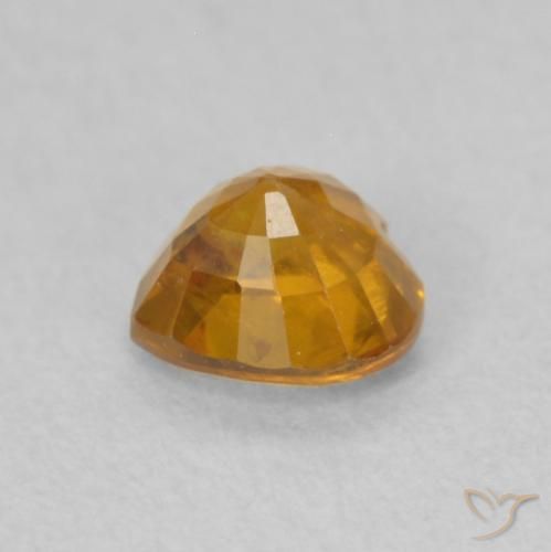 Saphir Or orange foncé naturelle Cœur, 0.54 ct, VS