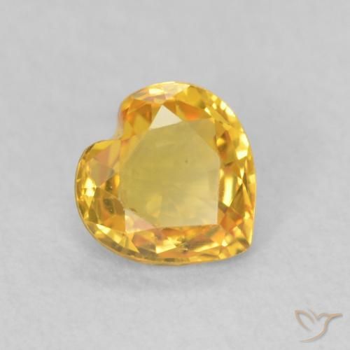 Saphir Doré naturelle Cœur, 0.38 ct, VS