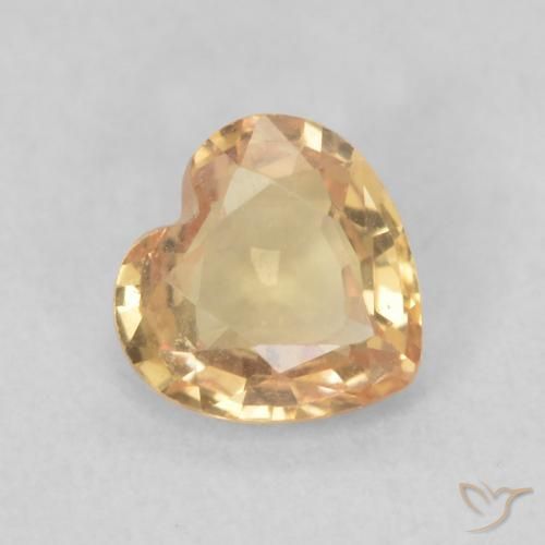 Saphir Doré pêche léger naturelle Cœur, 0.48 ct, VS