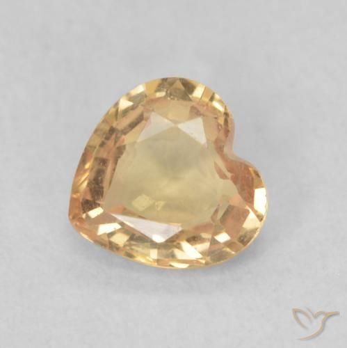 Saphir Doré pêche léger naturelle Cœur, 0.48 ct, VS