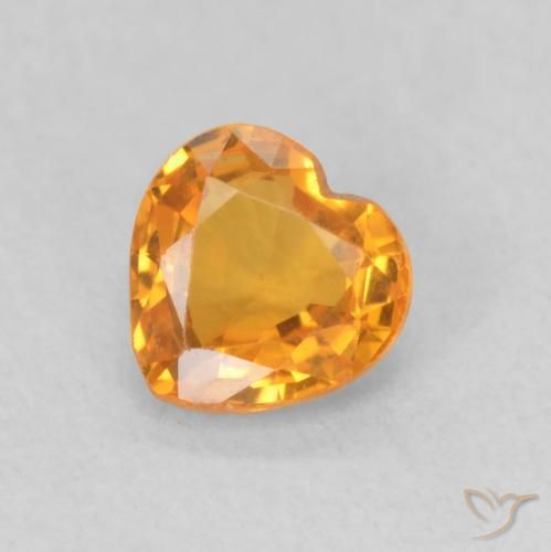 Saphir Or naturelle Cœur, 0.44 ct, VS