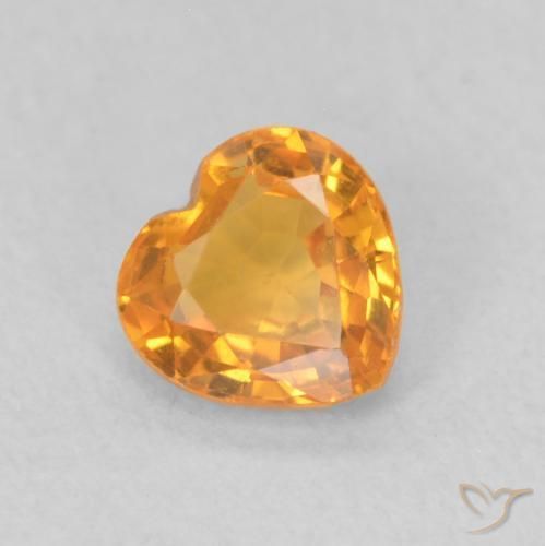 Saphir Or naturelle Cœur, 0.44 ct, VS