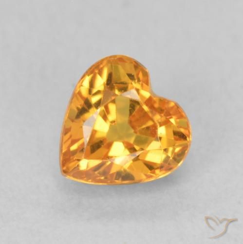 0.61ct Naturel Or Saphir, Cœur, VS