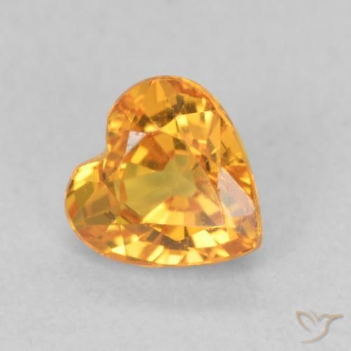 Saphir Or naturelle Cœur, 0.61 ct, VS