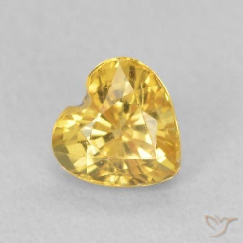 Saphir Doré moyen naturelle Cœur, 0.52 ct, VS