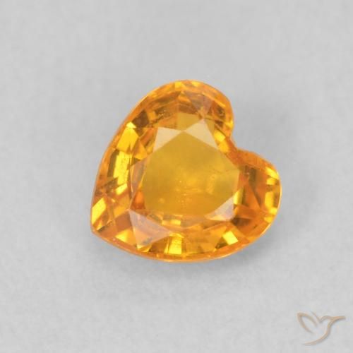 Saphir Or naturelle Cœur, 0.42 ct, VS
