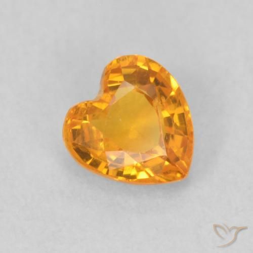 Saphir Or naturelle Cœur, 0.42 ct, VS