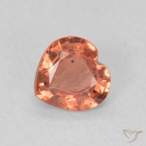 Saphir Rouge-orange naturelle Cœur, 0.36 ct, VS