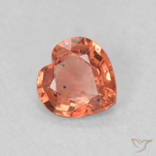 Saphir Rouge-orange naturelle Cœur, 0.36 ct, VS