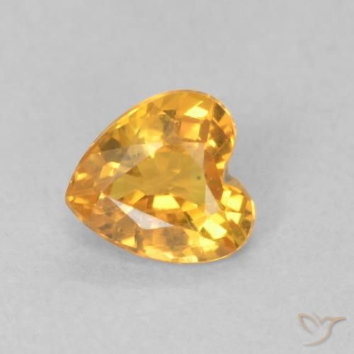 0.47ct Naturel Orange doré profond Saphir, Cœur, VVS-VS