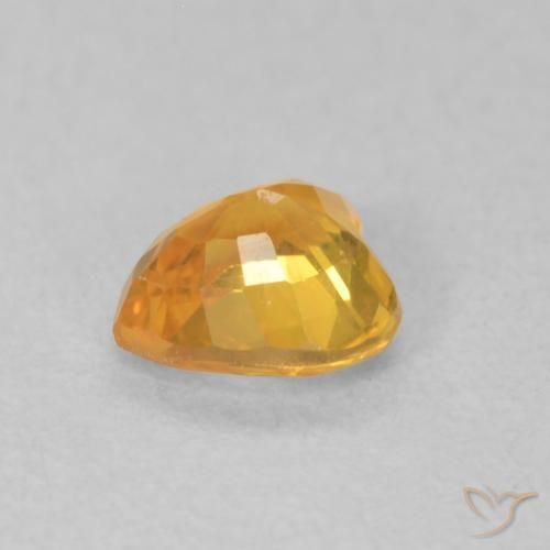 Saphir Orange doré profond naturelle Cœur, 0.47 ct, VVS-VS
