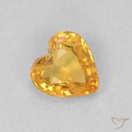 Saphir Doré foncé naturelle Cœur, 0.46 ct, VVS-VS