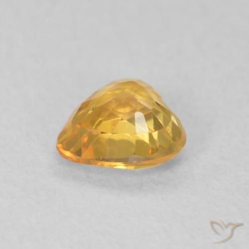 Saphir Doré foncé naturelle Cœur, 0.46 ct, VVS-VS