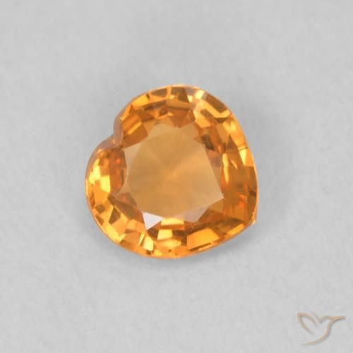 Saphir Orange brun naturelle Cœur, 0.36 ct, VVS-VS