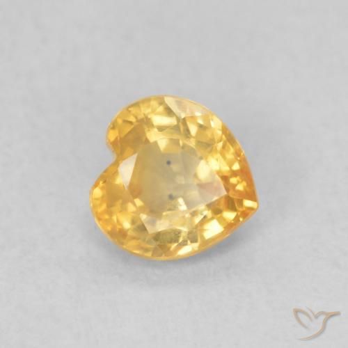 0.44ct Naturel Doré vif Saphir, Cœur, VS