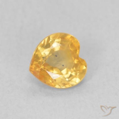 Saphir Doré vif naturelle Cœur, 0.44 ct, VS