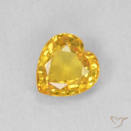 0.43ct Naturel Doré Saphir, Cœur, VS