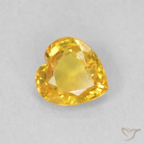 Saphir Doré naturelle Cœur, 0.43 ct, VS